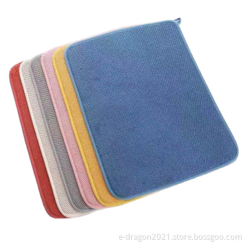2021 Hot Selling  Foldable Kitchen Silicone Reversible Microfiber Drying Mat for Dishes Table Mat Heat-resistant